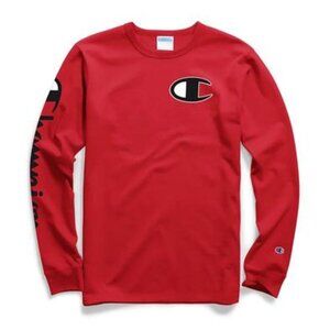 #5❤️ Champion Heritage Red Long Sleeve T-Shirt
